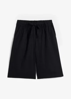 bonprix Bekleidung·Outdoorbekleidung|Bekleidung·Kleider|Legere Bermuda mit Leinen schwarz
