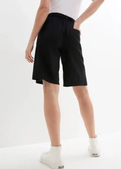 bonprix Bekleidung·Outdoorbekleidung|Bekleidung·Kleider|Legere Bermuda mit Leinen schwarz