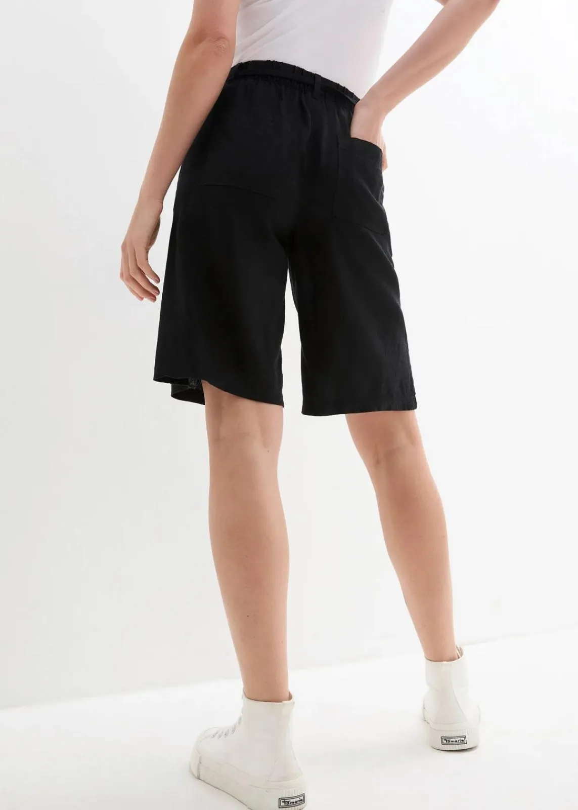 bonprix Bekleidung·Outdoorbekleidung|Bekleidung·Kleider|Legere Bermuda mit Leinen schwarz