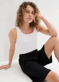 bonprix Bekleidung·Outdoorbekleidung|Bekleidung·Kleider|Legere Bermuda mit Leinen schwarz