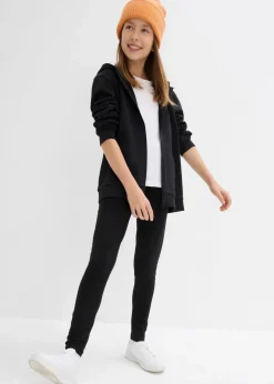 bonprix Mädchen 9-16 Jahre·Mehrfachpacks|Mädchen 9-16 Jahre·Hosen & Leggings|Leggings aus elastischem Bio-Baumwoll-Mix (3er Pack) schwarz