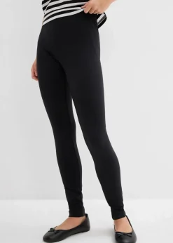 bonprix Mädchen 9-16 Jahre·Mehrfachpacks|Mädchen 9-16 Jahre·Hosen & Leggings|Leggings aus elastischem Bio-Baumwoll-Mix (2er Pack) schwarz
