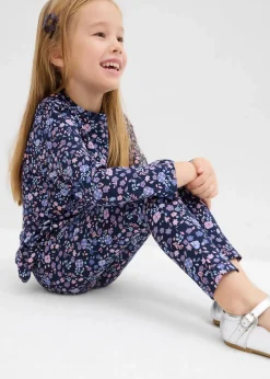 bonprix Mädchen 2-8 Jahre·Mehrfachpacks|Mädchen 2-8 Jahre·Jeans & Hosen|Leggings aus elastischem Baumwoll-Mix (3er Pack) rauchviolett+hellblau+dunkelblau bedruckt