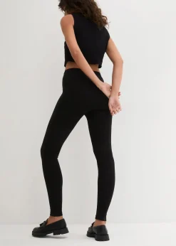 bonprix Basics|Bekleidung·Kleider|Leggings (2er-Pack) dunkelblau + schwarz