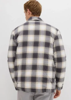 bonprix Große Größen|Jacken & Mäntel|Leicht gefütterte Flanell-Hemdjacke braun kariert