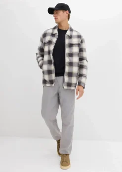 bonprix Große Größen|Jacken & Mäntel|Leicht gefütterte Flanell-Hemdjacke braun kariert