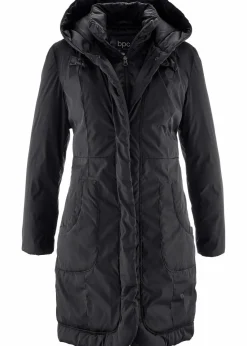 bonprix Bekleidung·Hosen|Jacken & Mäntel|leicht wattierter Kurzmantel mit Kapuze schwarz