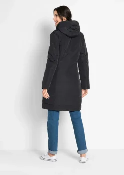 bonprix Bekleidung·Hosen|Jacken & Mäntel|leicht wattierter Kurzmantel mit Kapuze schwarz