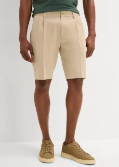 bonprix Große Größen|Shorts|Leichte Chino-Bermuda mit Bundfalten, Regular Fit sand