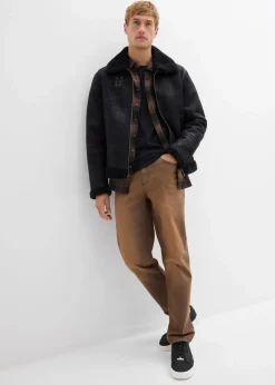 Leichte Classic Fit Stretch-Jeans mit Komfortbund und Vintage Waschung|bonprix Hot