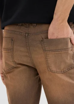 Leichte Classic Fit Stretch-Jeans mit Komfortbund und Vintage Waschung|bonprix Hot