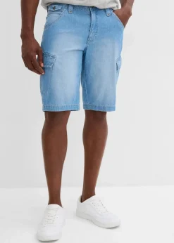 Leichte Jeans-Cargobermuda aus reiner Baumwolle, Relaxed Fit (2er Pack)|bonprix Hot