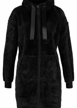 Leichte Loungewear Kuschel-Long-Fleecejacke mit Kapuze|bonprix Online