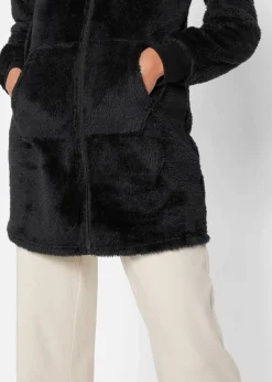 Leichte Loungewear Kuschel-Long-Fleecejacke mit Kapuze|bonprix Online