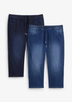 Leichte Regular Fit Schlupf-3/4-Stretch-Jeans, Straight (2er Pack)|bonprix Hot