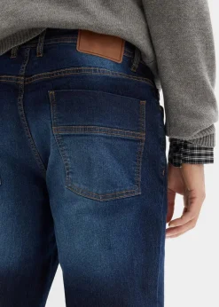 bonprix Große Größen|Jeans|Leichte Regular Fit Stretch-Jeans, Straight (2er Pack) mittelblau denim+dunkelblau denim