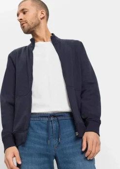 bonprix Jeans|Große Größen|Leichte Regular Fit Stretch-Schlupfjeans mit Komfortbund, Straight blau denim