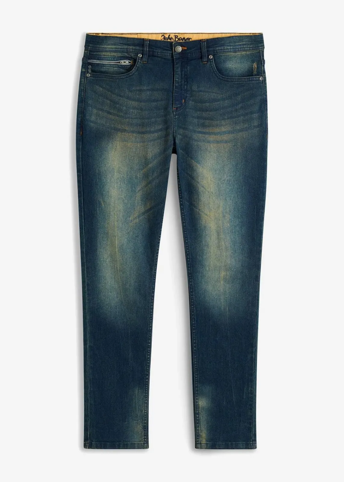 bonprix Große Größen|Jeans|Leichte Slim Fit Stretch-Jeans, Straight dunkelblau denim
