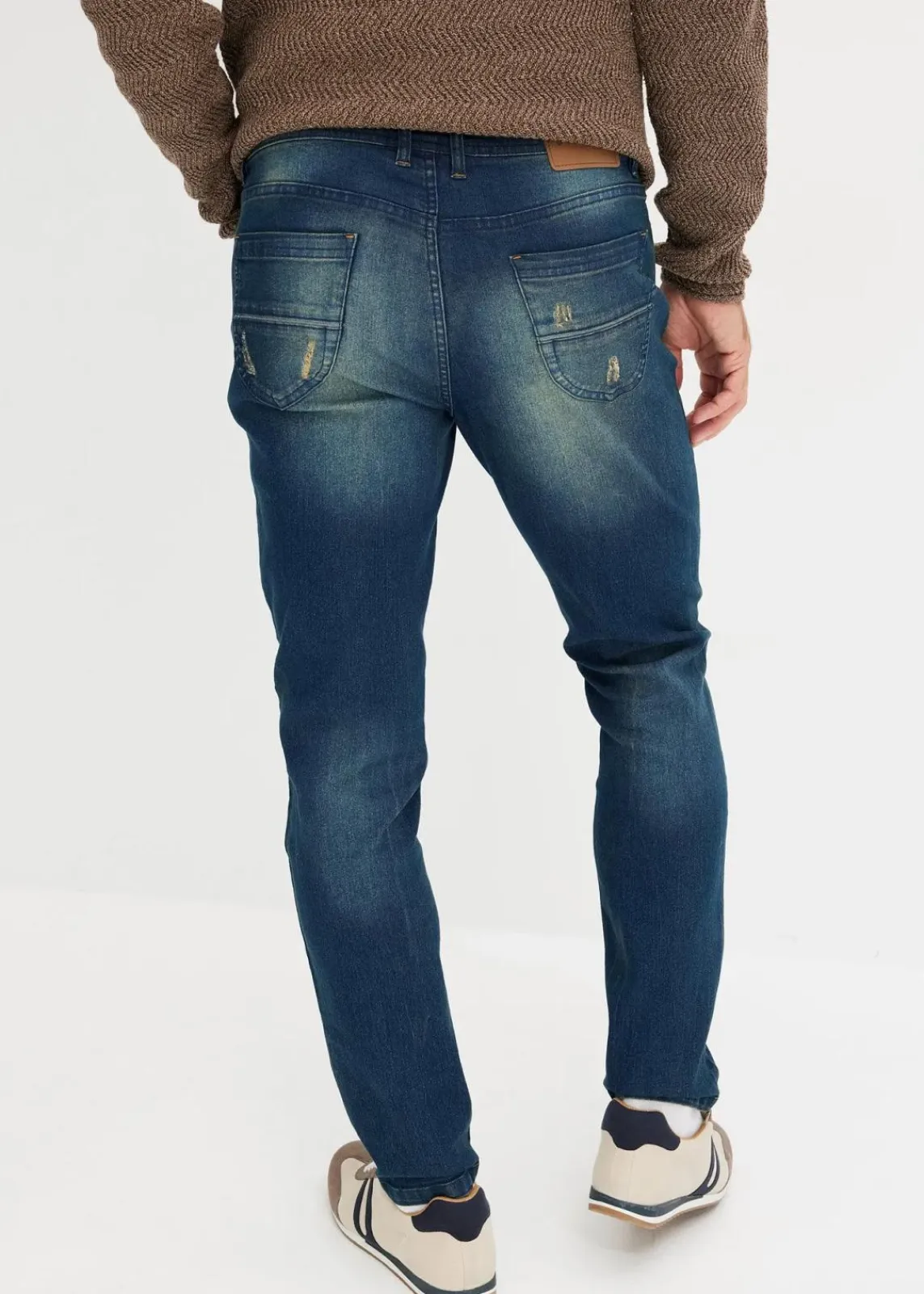 bonprix Große Größen|Jeans|Leichte Slim Fit Stretch-Jeans, Straight dunkelblau denim