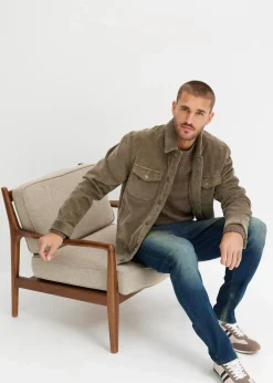 bonprix Große Größen|Jeans|Leichte Slim Fit Stretch-Jeans, Straight dunkelblau denim