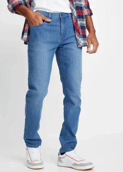 bonprix Jeans|Große Größen|Leichte Slim-Fit-Jeans, Straight blau denim