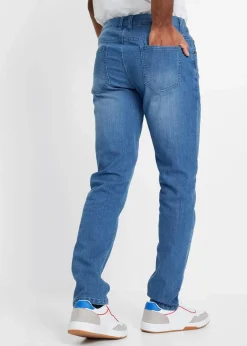 bonprix Jeans|Große Größen|Leichte Slim-Fit-Jeans, Straight blau denim