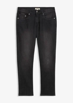 bonprix Jeans|Große Größen|Leichte Slim-Fit-Jeans, Straight schwarz denim
