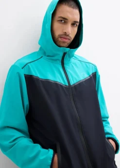 bonprix Große Größen|Sportbekleidung|Leichte Sport-Jacke Herren, schnelltrocknend schwarz/smaragd
