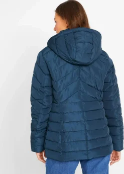 bonprix Jacken & Mäntel|Bekleidung·Hosen|Leichte Steppjacke mit abnehmbarer Kapuze dunkelblau