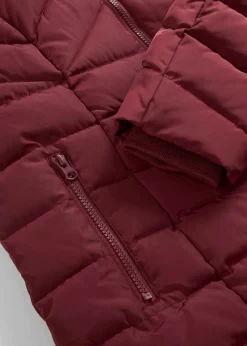 bonprix Jacken & Mäntel|Bekleidung·Hosen|Leichte Steppjacke mit abnehmbarer Kapuze dunkelbeere