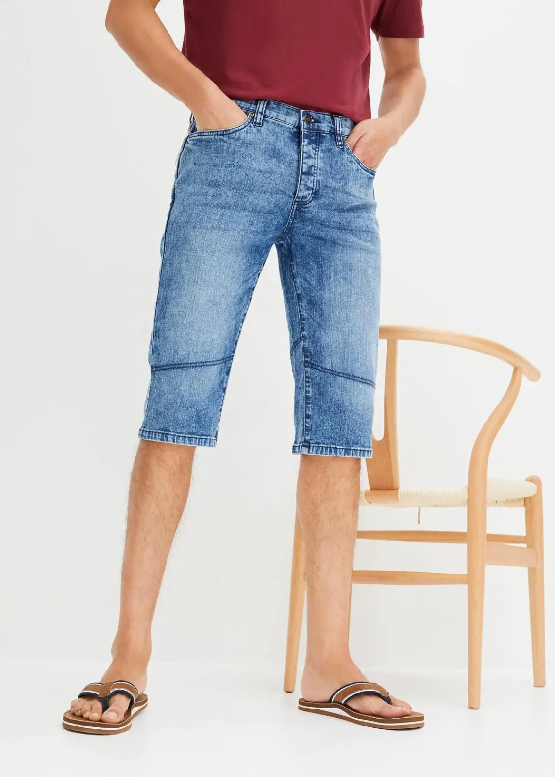Leichte Stretch-Jeans-Long-Bermuda, Regular Fit|bonprix Online