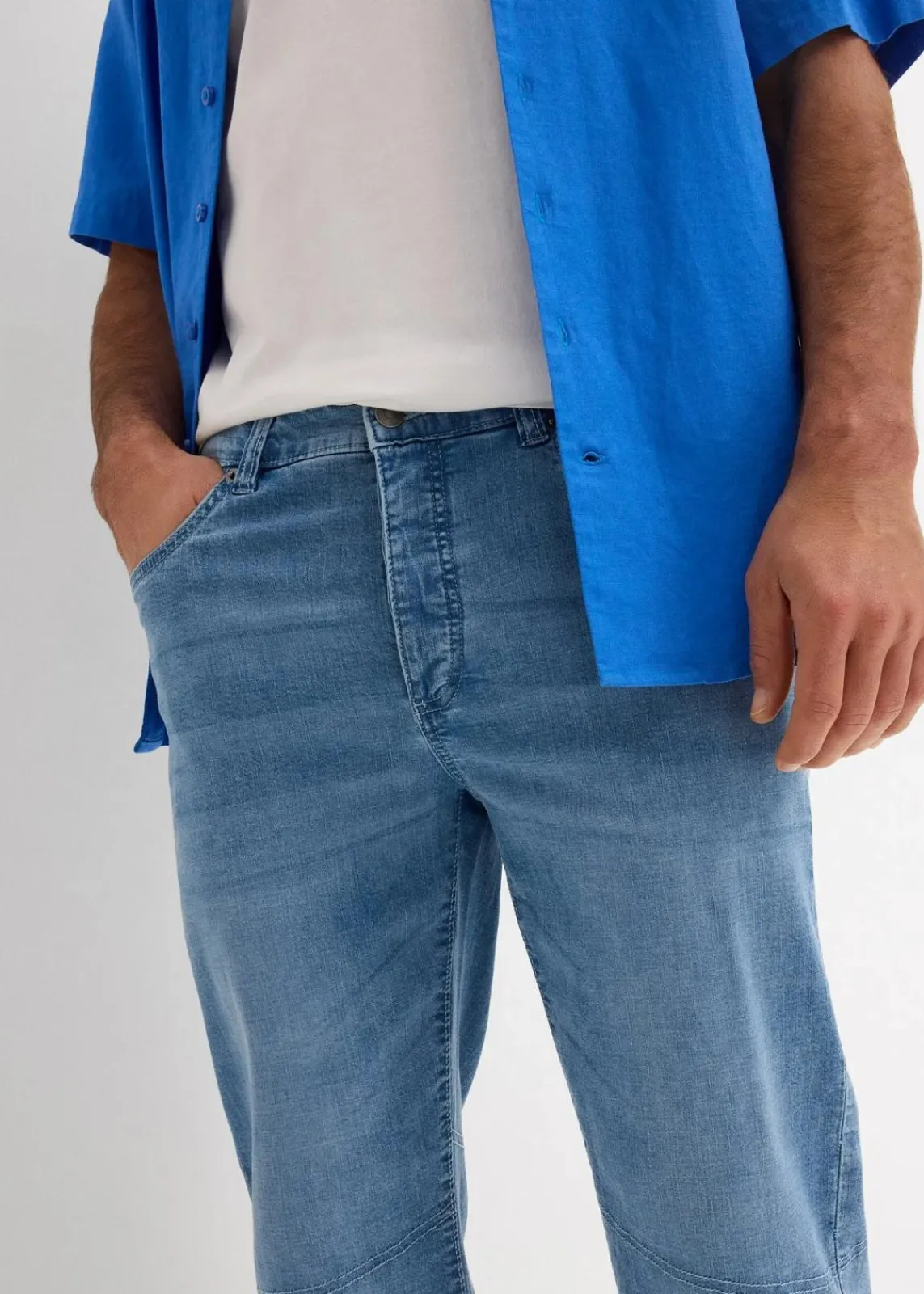 bonprix Hosen|Shorts|Leichte Stretch-Jeans-Long-Bermuda, Regular Fit eisblau denim