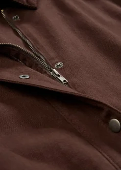 bonprix Bekleidung·Hosen|Jacken & Mäntel|leichte Twill-Jacke mit Cordkragen dunkelbraun