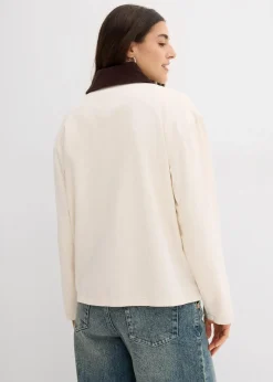 leichte Twill-Jacke mit Cordkragen|bonprix Outlet