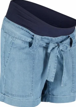 bonprix Bekleidung·Blazer|Umstandsmode|Leichte Umstandshorts mit Lyocell und Leinen hellblau denim
