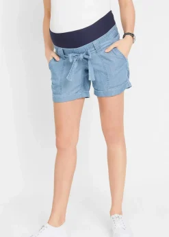 bonprix Bekleidung·Blazer|Umstandsmode|Leichte Umstandshorts mit Lyocell und Leinen hellblau denim