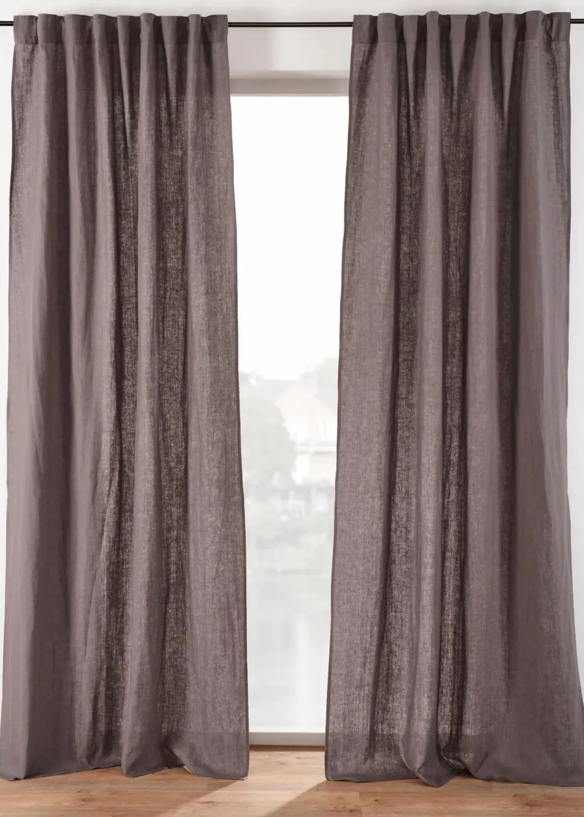 bonprix Vorhänge|Leinen Vorhang (1er Pack) anthrazit