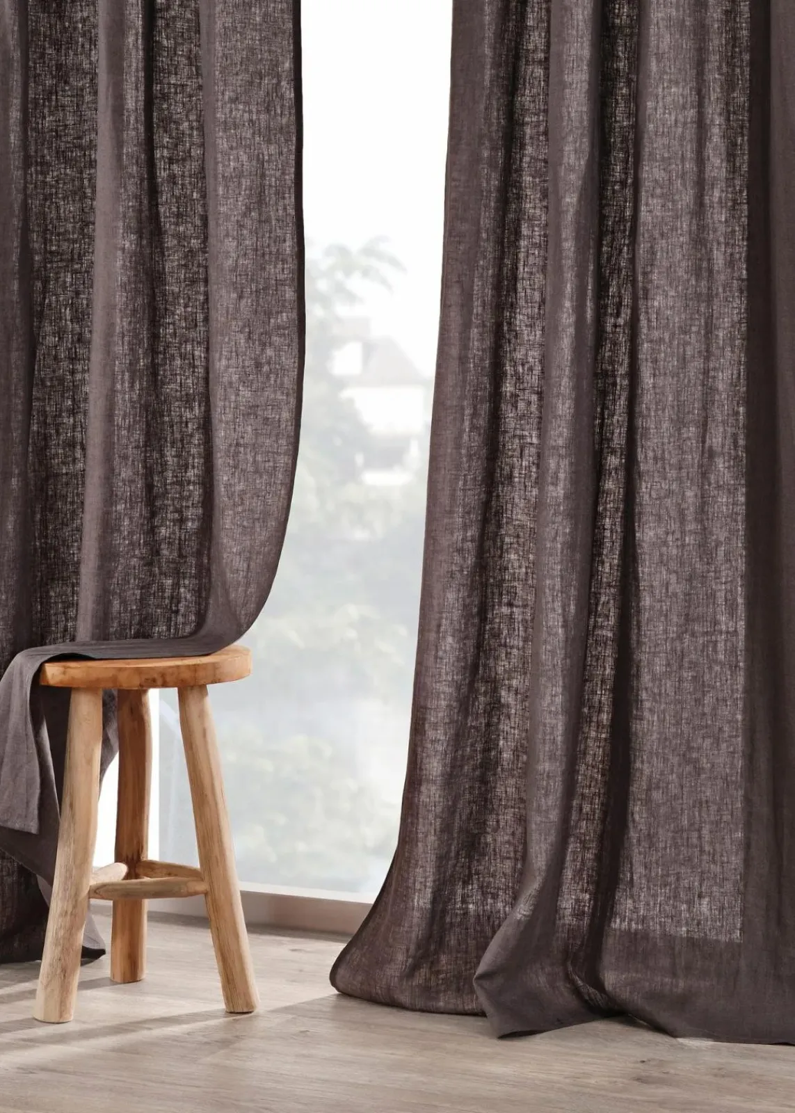 bonprix Vorhänge|Leinen Vorhang (1er Pack) anthrazit