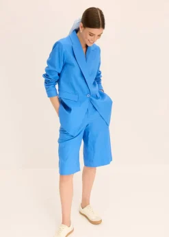 bonprix Blazer|Leinen-Blazer gletscherblau