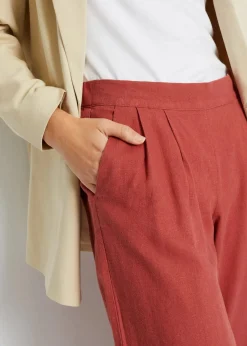 bonprix Bekleidung·Kleider|Hosen|Leinenhose marsalabraun