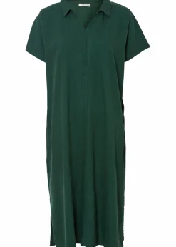 bonprix Bekleidung·Pullover & Strickjacken|Kleider|Leinenkleid dunkelgrün