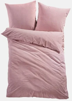 bonprix Bettwäsche|Leinenoptik-Bettwäsche altrosa