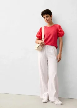 bonprix Premium|Shirts & Tops|Leinen-Shirt mit Ballonärmeln paradiespink