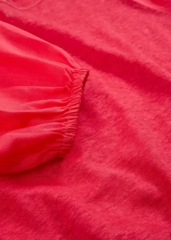 bonprix Premium|Shirts & Tops|Leinen-Shirt mit Ballonärmeln paradiespink