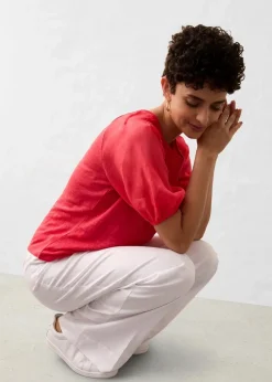 bonprix Premium|Shirts & Tops|Leinen-Shirt mit Ballonärmeln paradiespink