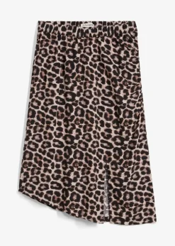 bonprix Bekleidung·Sportbekleidung|Röcke|Leo-Rock mit Schlitz beige leo bedruckt