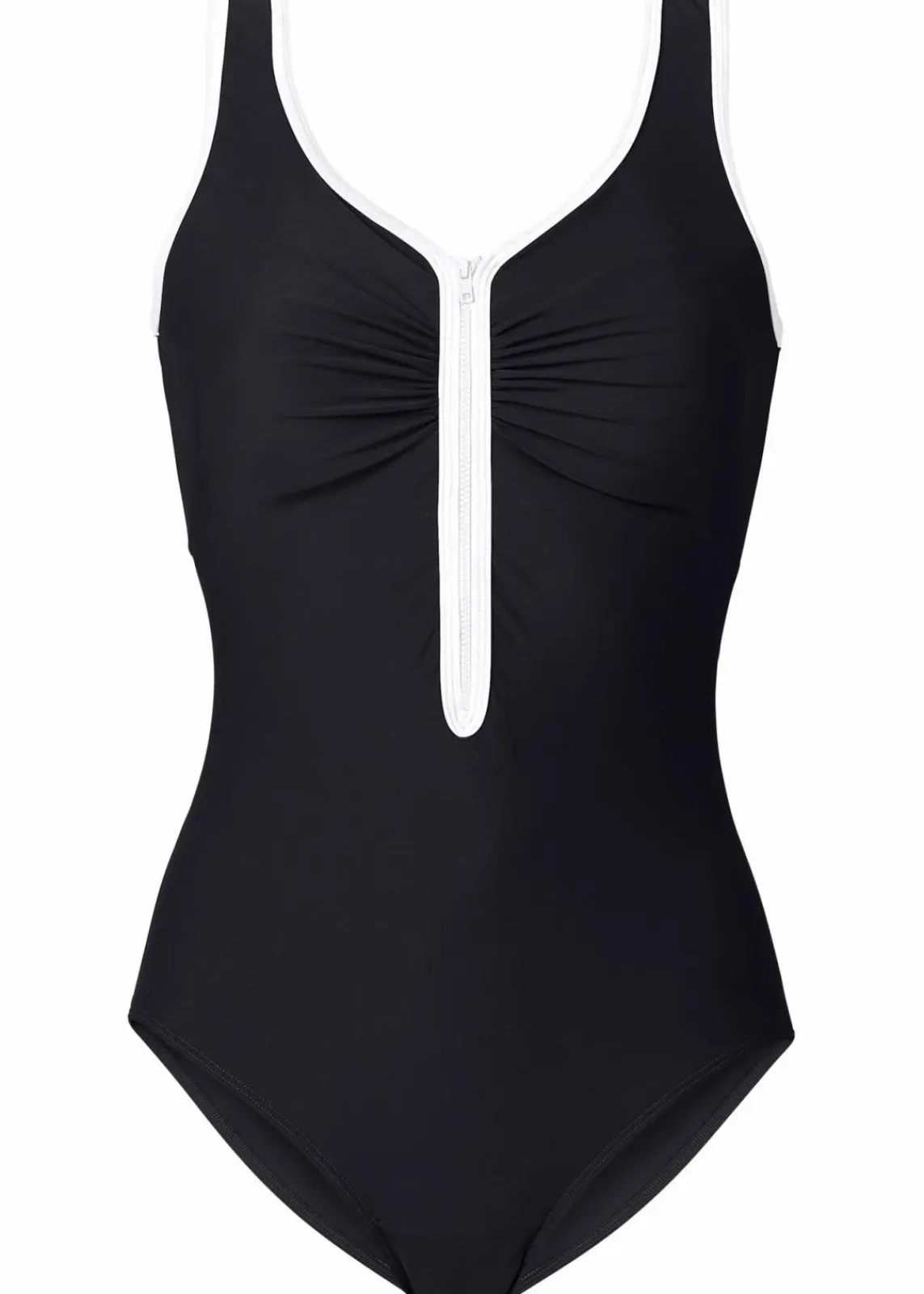 bonprix Nachhaltigere Materialien|Bademode·Badeanzüge|Light Shape Badeanzug mit Reißverschluss schwarz/weiß