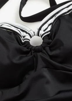 bonprix Nachhaltigere Materialien|Shapewear|Light Shape-Badeanzug schwarz/weiß