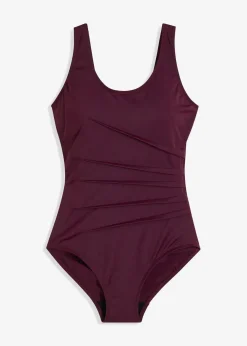 bonprix Nachhaltigere Materialien|Bademode·Badeanzüge|Light Shape-Badeanzug mit Zierfalten bordeaux