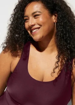 bonprix Nachhaltigere Materialien|Bademode·Badeanzüge|Light Shape-Badeanzug mit Zierfalten bordeaux